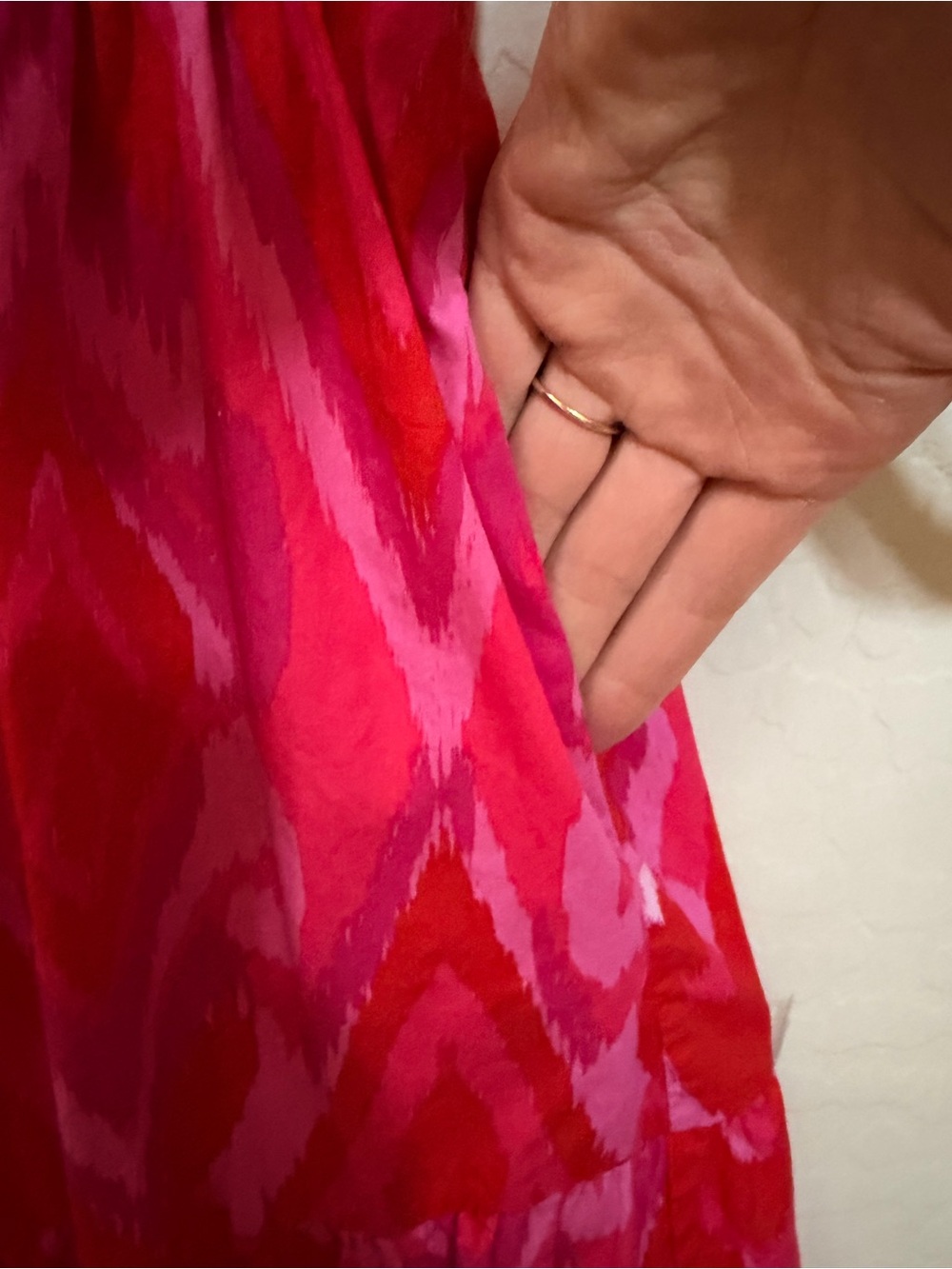 Sugarlips Pink and Red V-Neck Tiered Maxi Dress - Picture 5 of 12
